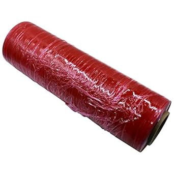 18" x 1500' 80 ga. Hand Film Stretch Wrap - Red (Light Tint) - Case of 4 Rolls
