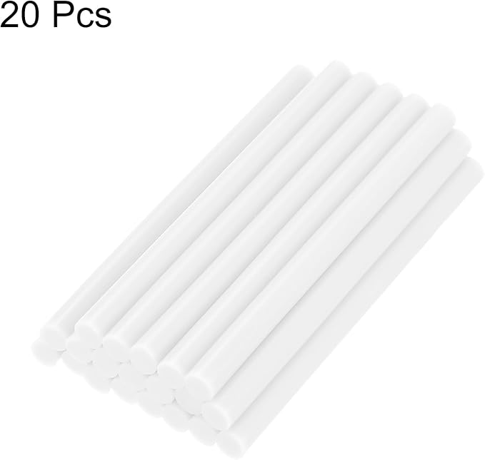 uxcell 20pcs Hot Glue Sticks for Glue Gun 7mm0.27-inch x 4-inch Mini Hot Melt Adhesive Glue Stick Cream
