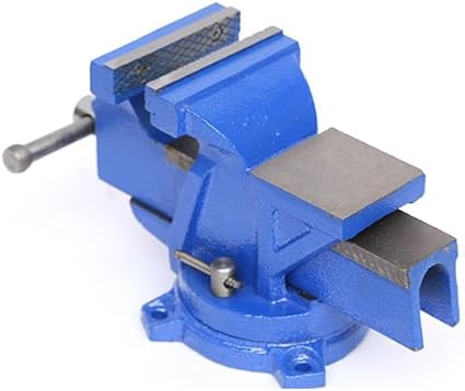 6" Bench Vise, Double Swivel Rotating Vise Head, Heavy Duty Table Top Pipe Vise with Anvil Swivel 360-Degree Rotation, Desktop Clamp 150mm Jaw for Crafting, Industrial Woodworking