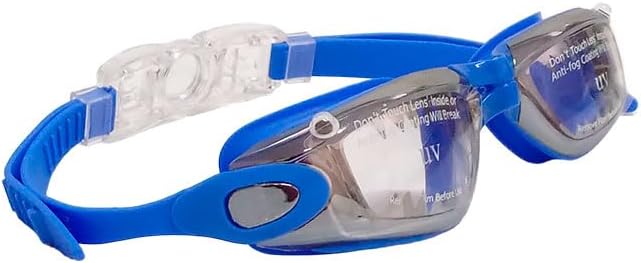Sharks123 Goggles-Swimming GogglesGoggles with UV Protection, Anti-Fog, Children's Shark with Case Blue Shark