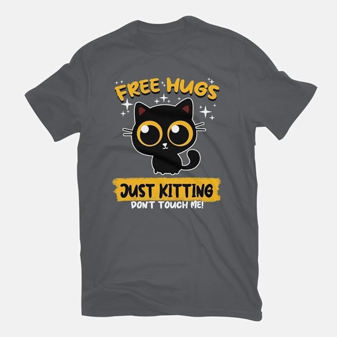 TeeFury - Free Hugs Just Kitting - Mens Animal, Cat, T-Shirt