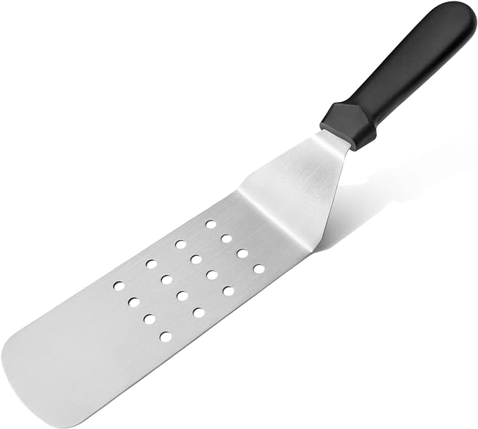 New Star Foodservice 38385 Plastic Handle Flexible Grill TurnerSpatula, Perforated, 14.5-Inch, Black