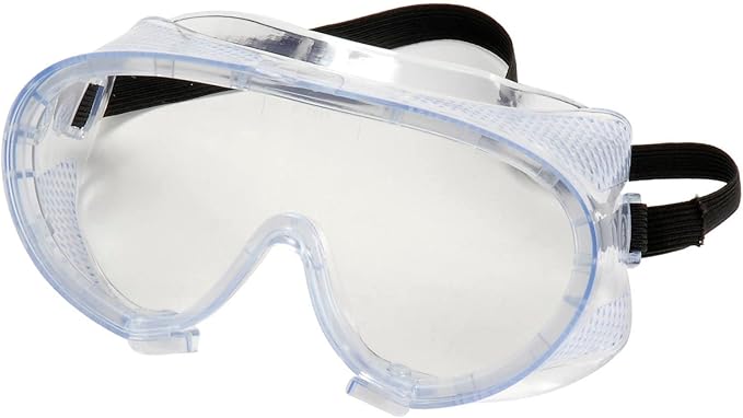 ERB Perforated Impact Resistant Goggles - Standard, Clear Lens, Black Straps