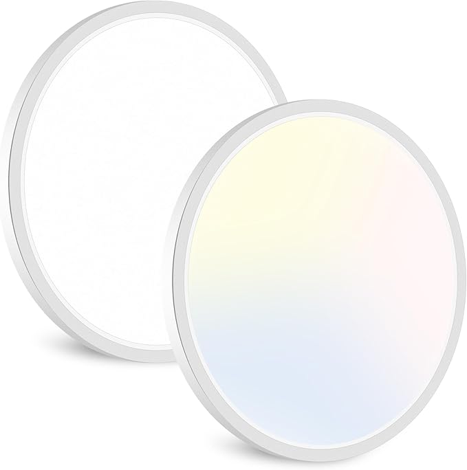 2PACK LED Flush Mount Ceiling Light Fixture, 12Inch 28W Ceiling Light, Dimmable 3000K4500K6000K 3 Color Adjustable Round Ceiling Light 3200LM Low Profile Ceiling Light Fixtures for Kitchen Bedroom