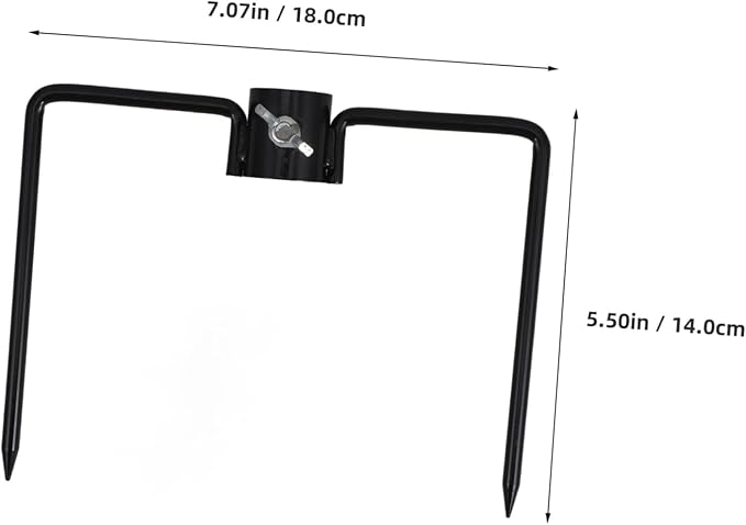 Sturdy Iron Craft Ground Spike Versatile Flag Pole Stand and Shepherd's Hook for Garden