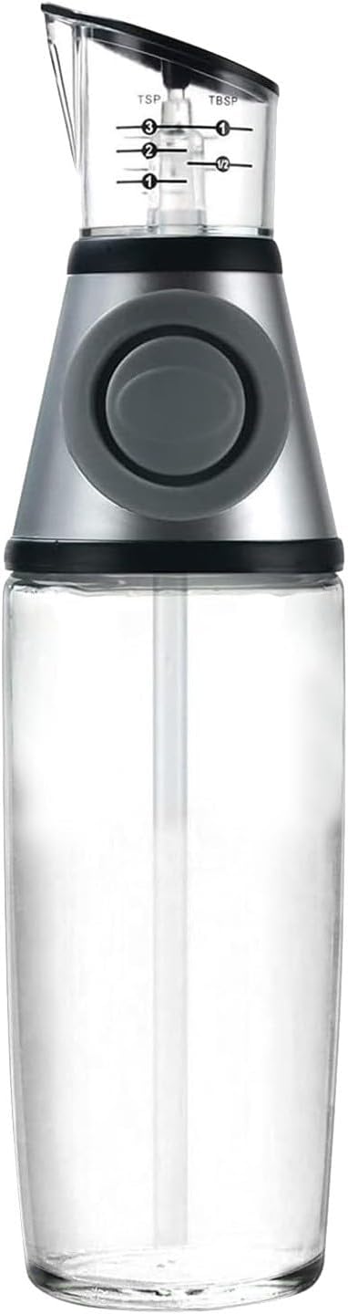 BILIKEYU Oil Dispenser Glass Bottles Olive Oil Dispenser Bottle For Kitchen Olive Oil Vinegar And Container Easy Pump Kitchen Tools For Cooking Home Decor (Grey, One Size)