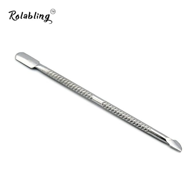 Nail Cuticle Pusher and Spoon Cleaner Professional Stainless Steel Double Ended Cuticle Remover Nail Cutter Manicure Pedicure Nail Care Tool (size-1)