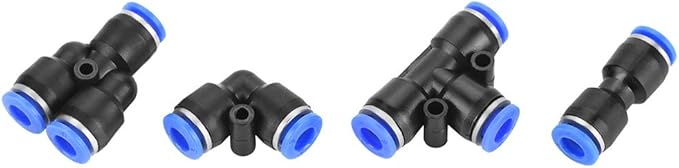 40Pcs 6mm Air Hose Pneumatic Push Connector 4 Types Air Push Quick Fittings 0-0.9MPa