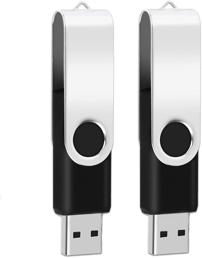 1GB USB Flash Drive 1PCS EASTBULL USB 2.0 Thumb Drive Swivel USB Stick Bulk Gig Stick Memory Stick Metal Thumb Drives (Black)