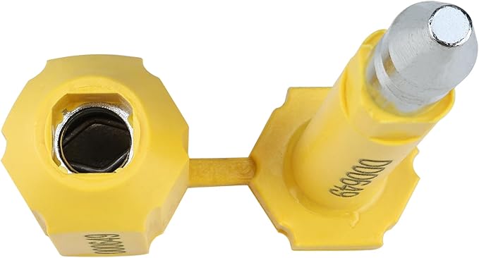 NovelBee 100pcs - 0325801- 0325900 Bolt Seal Shipping Seal with Print Progressive Numbering for Cargo Containers and Truck Trailers, Cargo Container Seals (Yellow)