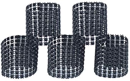 Napkin Rings, Gold Napkin Rings Buckles for Table Decorations, Wedding, Dinner,Party, DIY Decoration,Set of 50 (Black)