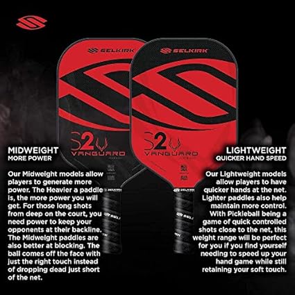 Selkirk Vanguard Hybrid Polypropylene X5 Core Vanguard Power Polypropylene X6 Core Pickleball Paddles Carbon Fiber Lightweight Pickleball Paddle Midweight Pickle Ball Paddles Made in The USA