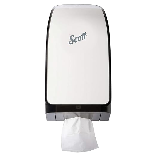 Scott Hygienic Bathroom Tissue Dispenser (40407), White, compatible with Scott Cottonelle Hygienic Bathroom Tissue, 7.0" x 5.725" x 13.339" (Qty 1)