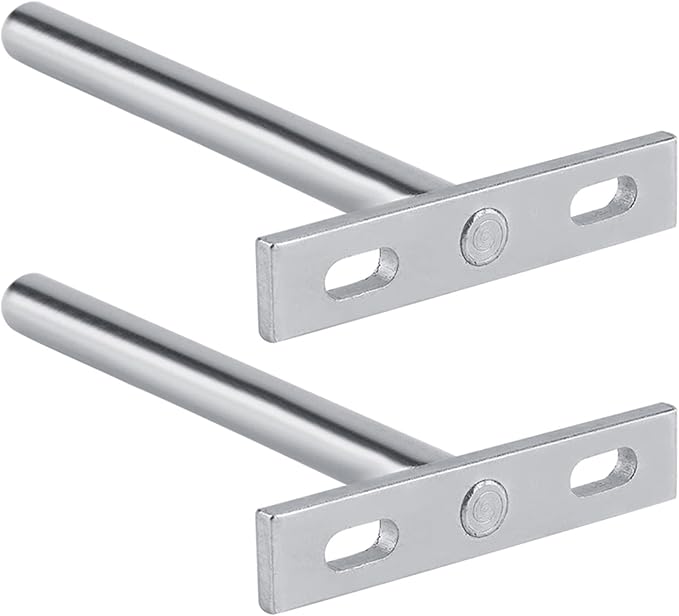 2 Pack Hidden T Shelf Bracket, Iron Shelf Brackets, Metal Shelf Bracket, Industrial Shelf Bracket, Modern Shelf Bracket, Metal L Brackets