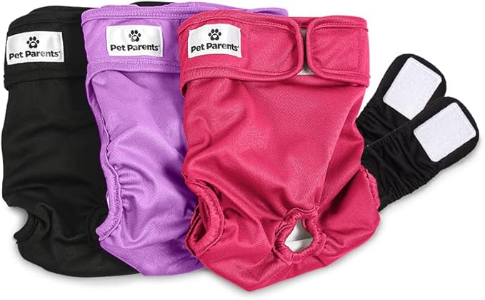 Pet Parents Washable Dog Diapers (3pack) Extendrs of Durable Doggie Diapers, Premium Dog Diapers Female (Large, Princess)