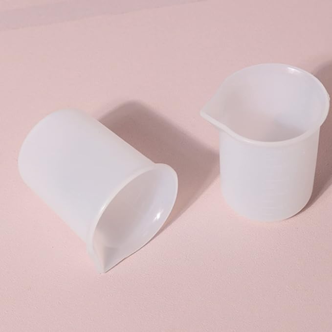 2 Pcs Silicone Measuring Cups, 100ml Clear Non-Stick Mixing Cup, Measuring Cups Tool with Precise Scale for Making Handmade Craft 100ML