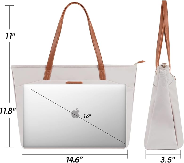 Prite Laptop Tote Bag for Women Shoulder Bag with 16Au Computer Compartment for Work Travel