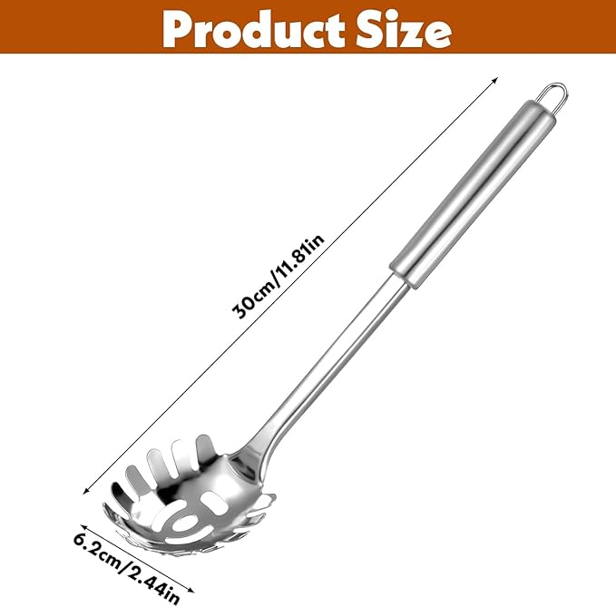 Pasta Fork Stainless Steel Pasta Spoon, Spaghetti Sever, Heavy Duty Metal Spaghetti Spoon Kitchen Utensils.