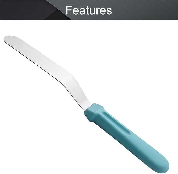 Utoolmart Bent Icing Spatula 6" Blades Stainless Steel Angled Offset Baking Cake Decorating Frosting Spatulas Knife Gifts for Christmas 1Pcs