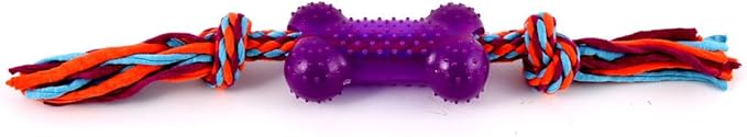 Qtqgoitem Pet Puppy Dog Cleanning Chew Bone Knotted Braided Rope Play Toy (model: 168 686 3bf 65c 502)