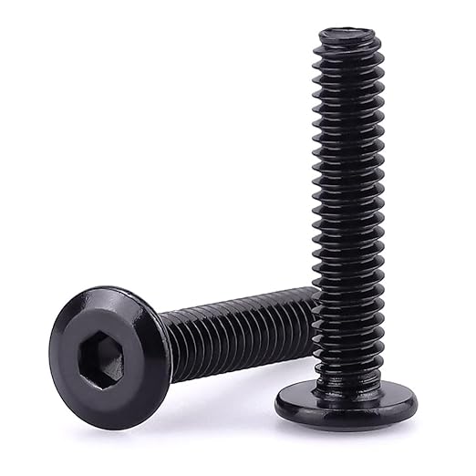 14-20 x 1-14" Black Hex Socket Head Cap Screws, 304 Stainless Steel 18-8, Furniture Bolts, Connector Screws, Black Coated, Full Thread, 25 PCS