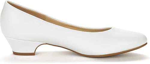 DREAM PAIRS Women's Mila Low Chunky Heel Pump Shoes