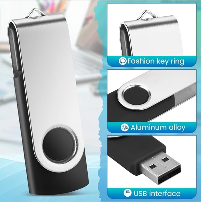 2 Pack 16GB USB Flash Drive,Black