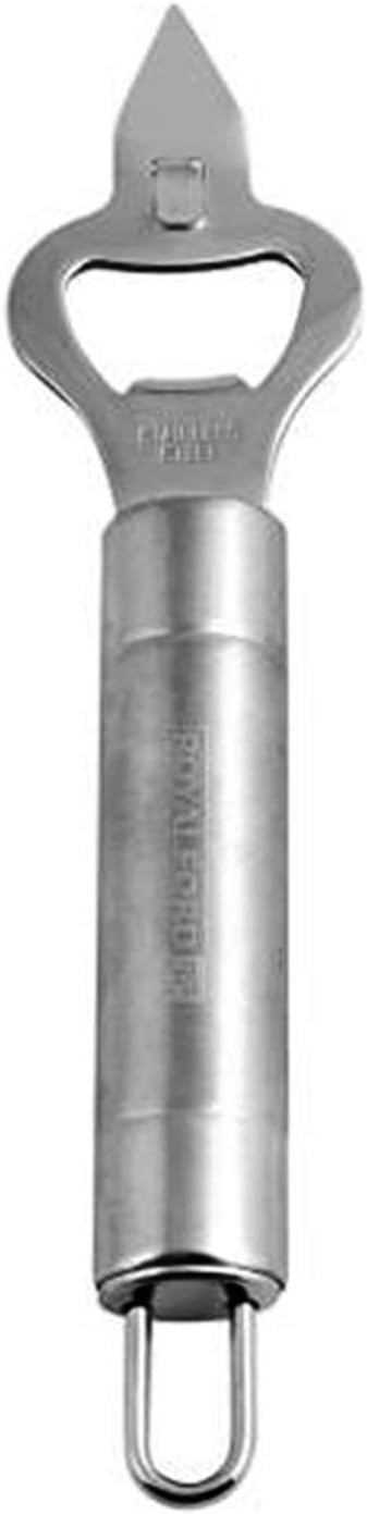 Stainless Steel Bottle Opener Opener with forked Church Key and Crown Cork Ideal for opening Bottles and Piercing Cans Ergonomically Designed Handle with Hanging Loop Stylish Design