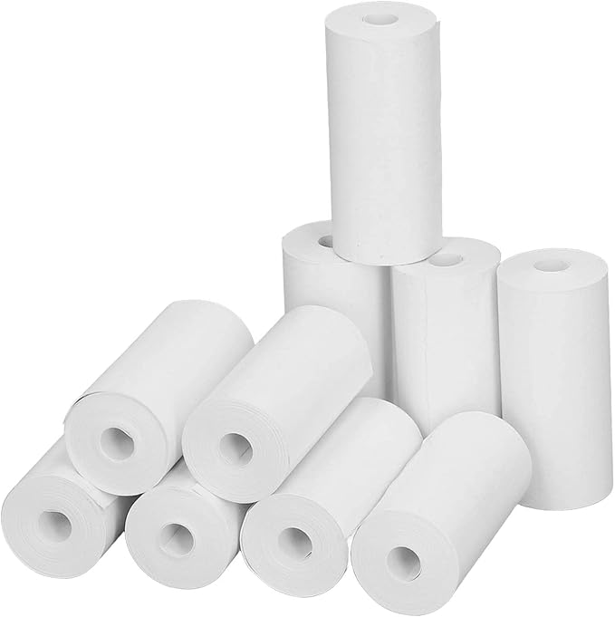 10Rolls 2.24 x 0.98in Thermal Printer Paper, White Printable Thermosensitive Thick Paper Thermal Paper Rolls for Small Printer