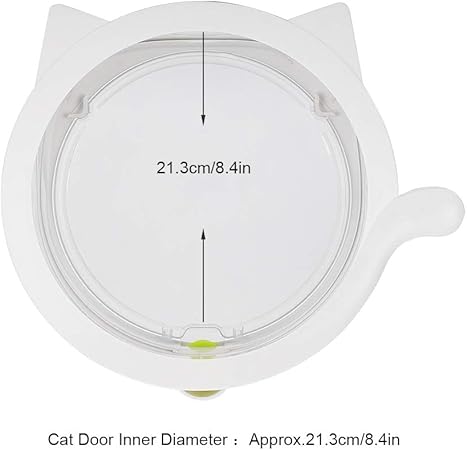 Plastic Cats Shape Door Supplies Accessory Pets in Out Less Ly Rotate Switch White for Pet Cat Color