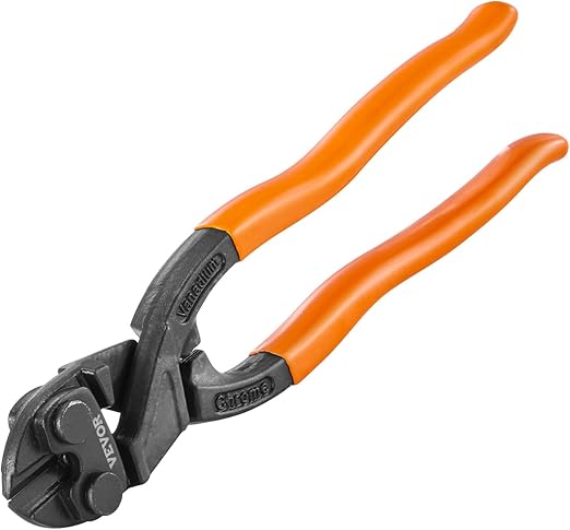 VEVOR Bolt Cutter, 8" Mini Lock Cutter, Streamlined Ergonomic Handle, Chromium Vanadium Alloy Steel Blade, Heavy Duty Bolt Cutter for Rods, Bolts, Steel Wires, Cables, Rivets, and Chains