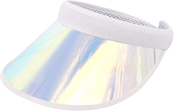 Surkat Women Sun Visors Hologram Wide Brim Thicker Sweatband UV Protective Sportswear Visors Sunhat