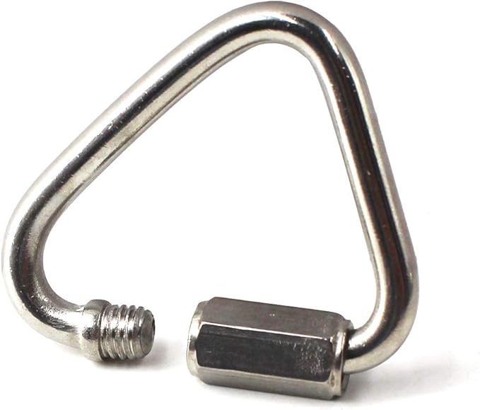 Flomore Delta Quick Link 304 Stainless Steel Triangle Quicklink Chain Connector Screw Lock Carabiner