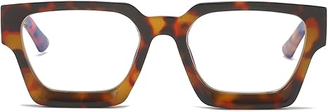 JOVAKIT Fashion Square Blue Light Glasses for Men Women Simple Designer Style Thick Frame Computer Eyeglasses Anti Eyestrain