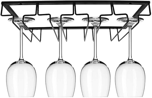 15.74 * 8.85 * 2.67In Black Wine Glass Rack Wine Glass Rack, Wine Glass Holder, Large Capacity Restaurant Decoration Goblet Holder for Wine Cabinet Bar