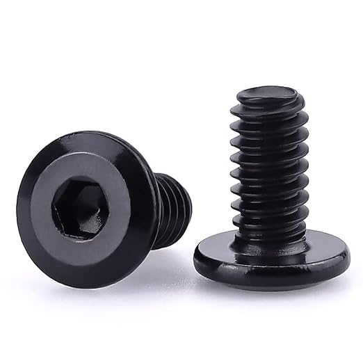 14-20 x 12" Black Hex Socket Head Cap Screws, 304 Stainless Steel 18-8, Furniture Bolts, Connector Screws, Black Coated, Full Thread, 25 PCS