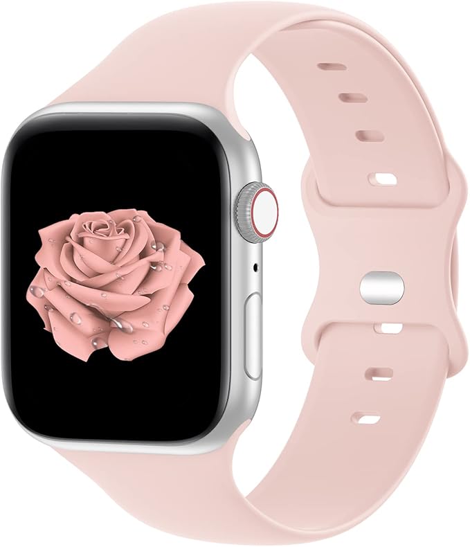 Bandiction Compatible with Apple Watch Series 3 38mm Series 5 40mm iWatch Bands 38mm 40mm 41mm, Soft Silicone Sport Replacement Strap Compatible for iWatch SE Series 10 9 8 7 6 5 4 3 2 1 Ultra