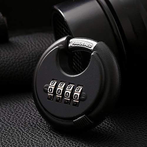 2 Pack Stainless Steel Discus Padlock 4 Digit (3inch) Combination Lock Outdoor for Warehouse, Sheds, Storage Locker, Units (Black.2Pack)