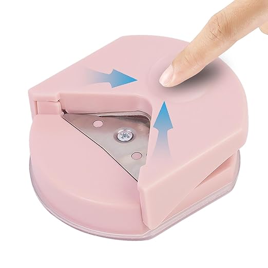 Corner Round Edge Cutter Rounding Tool for Paper Crafts, Paper Cutting, and Edge Shaping, Round Corner Multifunctional for Card Making and Scrapbookin Punches and Crafts (Pink)