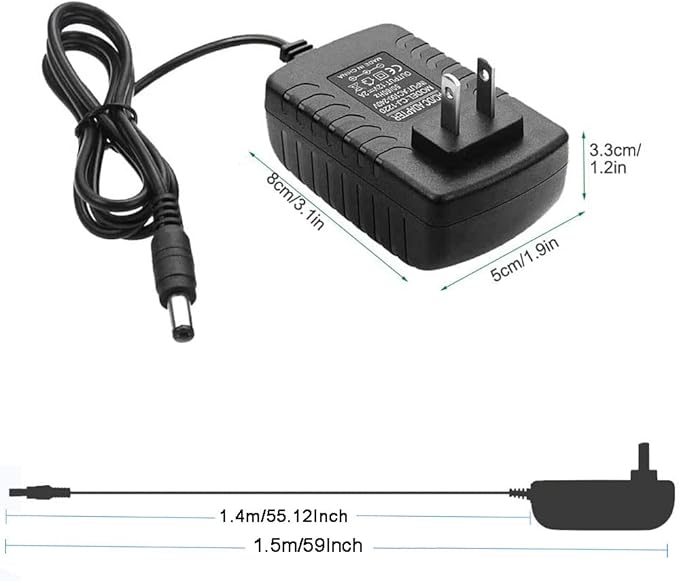DC 12Volt 2A Power Supply Adapter 24W AC DC Wall Adapter 100-240V AC to DC 12V 2A 1.5A Power Adapter Converter with 5.5mm x 2.5mm Compatible with 5.5x2.1mm Tip 12V acdc Transformer Adapter