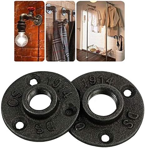 3/4" Malleable Threaded Floor Flange Iron Pipe Fittings Wall Mount Black SCRW-128513