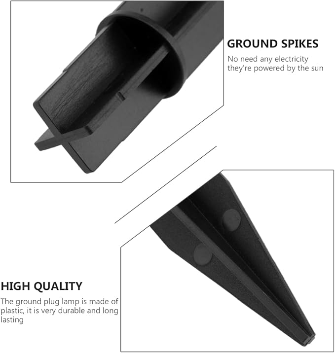 5Pcs Reinforced Ground Spikes, Replacement Stakes for Solar Lights, Plastic Stakes for Pathway Garden Yard Lights Outdoor Lawn 0.78" x 8"