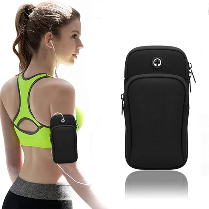 Running Armband,Arm Bag Phone Holder for Running,Multi Cell Phone Armband Pouch for Gym Workout Jogging Exercise,Suitable with iPhone 11 Pro Max XS XR X 8 7 6 6s Plus (Black)