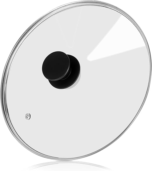 Pan Lid 8.7 Inch - Tempered Glass Pot Lid - Replacement Pan Cover for Cast Iron Skillets, Frying Pans, Pots and Wok, Heat Resistant Handle