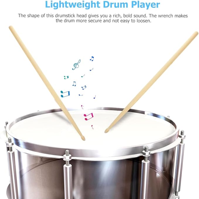 Drum Sticks - Drum Sticks Set - Acorn Wood Tip for Larger Sweet Spot - Hickory Drum Sticks - Consistent Weight and Pitch - 1 Pair