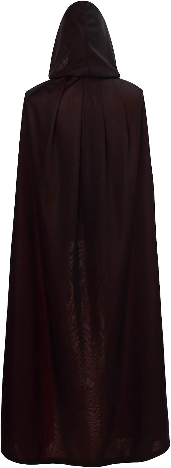 Black Red Reversible Goth Pirate Vampire Witch Cloak Unisex Christmas Halloween Cosplay Capes (Medium)