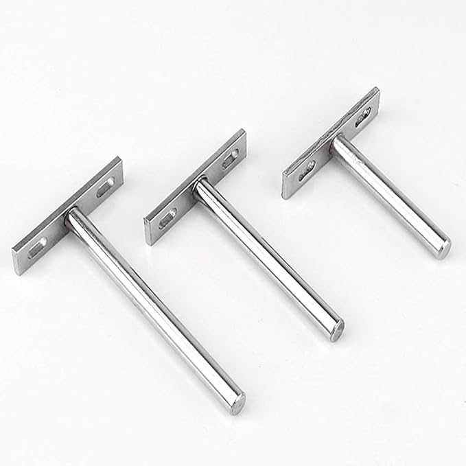 Stainless Steel Shelf Brackets,Hidden Floating Shelf Supports,Invisible Supports,for Concealed Wood Shelves Wall Mounted6Pcs96Mm