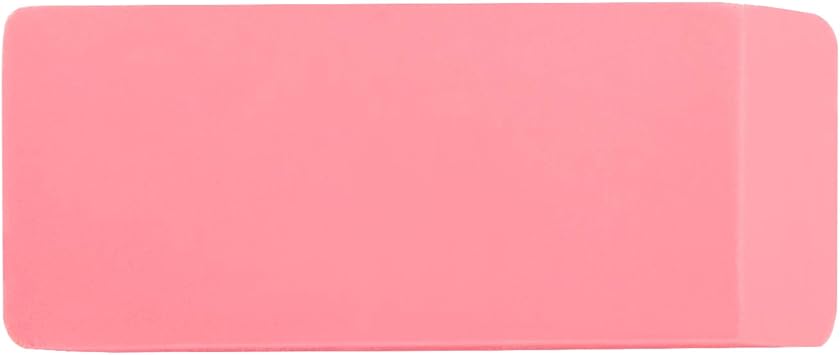 Basics Rectangular Eraser, 24 Count, Pink