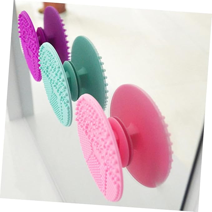 Round Makeup Brush Cleaner Pad Silicone Makeup Brush Scrubber Easy to Pads
