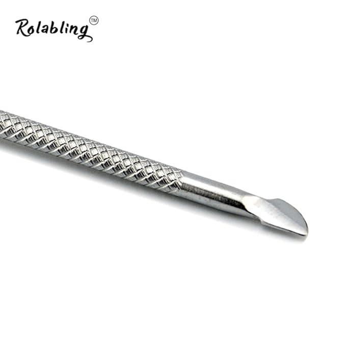 Nail Cuticle Pusher and Spoon Cleaner Professional Stainless Steel Double Ended Cuticle Remover Nail Cutter Manicure Pedicure Nail Care Tool (size-1)